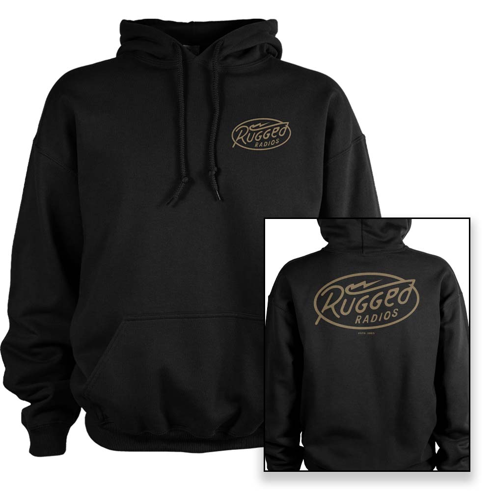 Rugged Radios BOLT Pullover Hoodie - Black - Large