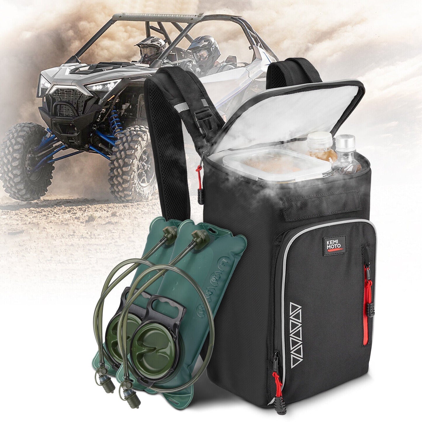 Kemimoto Updated Center Shoulder Console Bag W/Cooler Bag Polaris/Can-