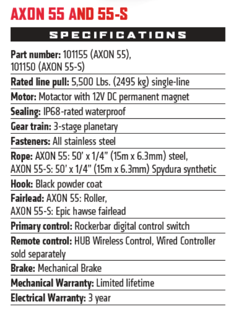 Warn Axon 55-S Powersports 5500 lb. Winch