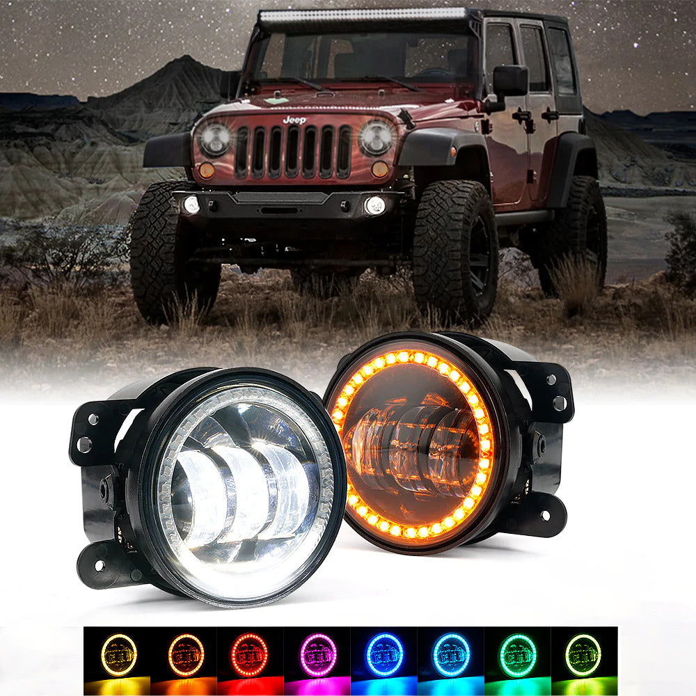 7" RGB Headlights with Chasing Halo for Jeep Wrangler| Exhibit Series