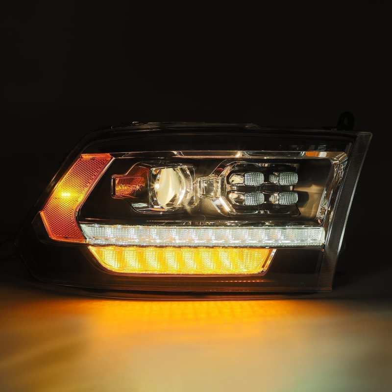 AlphaRex 09-18 Dodge Ram 2500 LUXX LED Proj Headlights Plank Style Black w/Activ Light/DRL 880526 *Discontinued