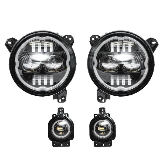 Xprite 9-Inch RGB-W Headlights with DRL & Halo
