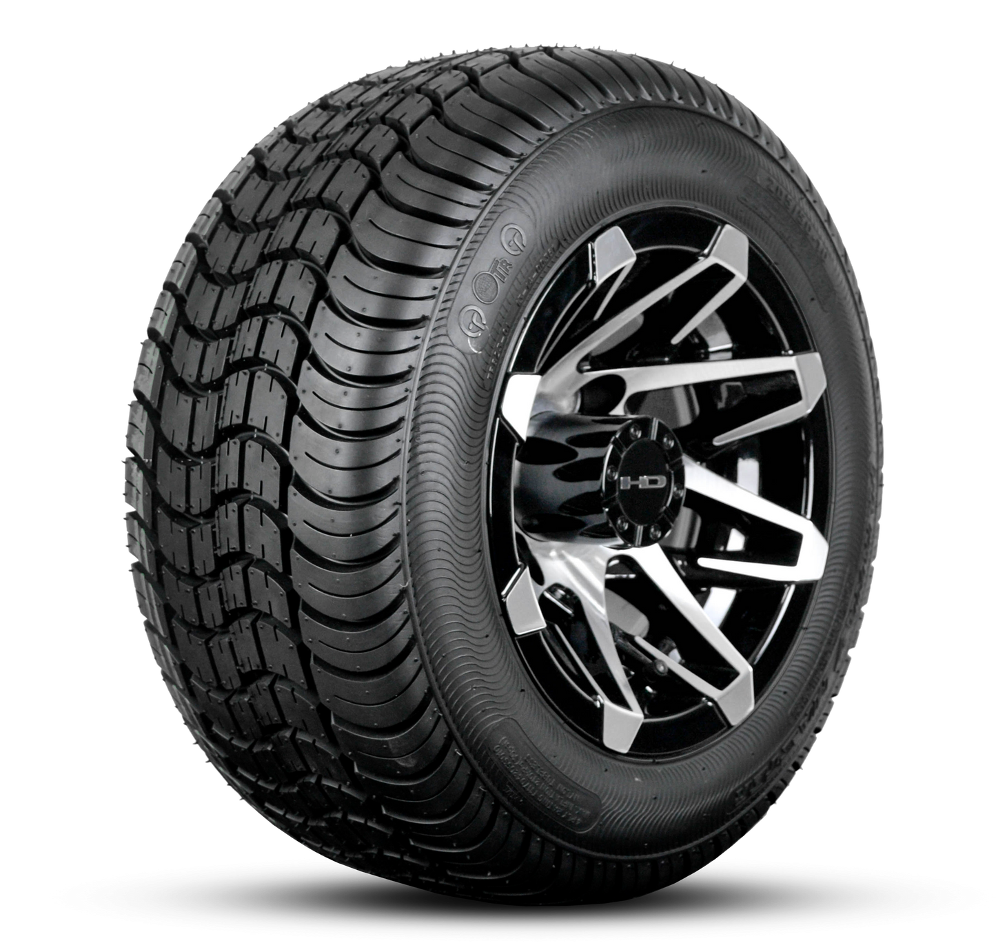 HD Golf Wheel & Tire Package ( 1pc ) 10x7.0 Canyon Black Machined w ( 1pc ) All-Season Tire