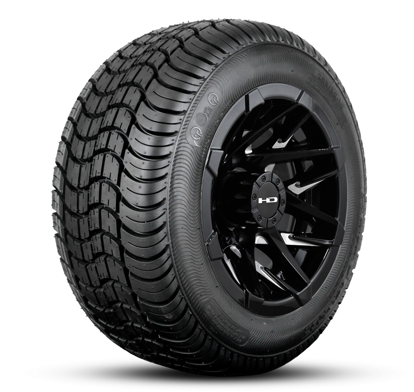 HD Golf Wheel & Tire Package ( 1pc ) 10x7.0 Canyon Black Milled Face w ( 1pc ) All-Season Tire