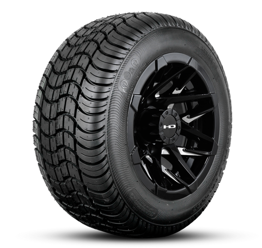 HD Golf Wheel & Tire Package ( 1pc ) 10x7.0 Canyon Black Milled Face w ( 1pc ) All-Season Tire