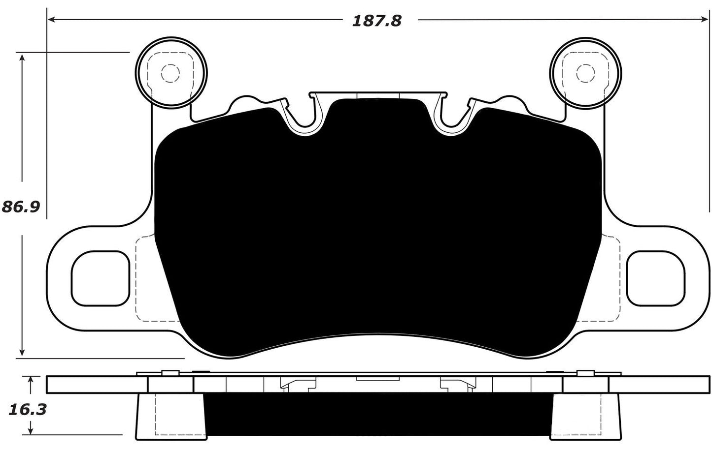 Porterfield Brake Pads for 2016 PORSCHE 911 GT3 w/Iron Discs