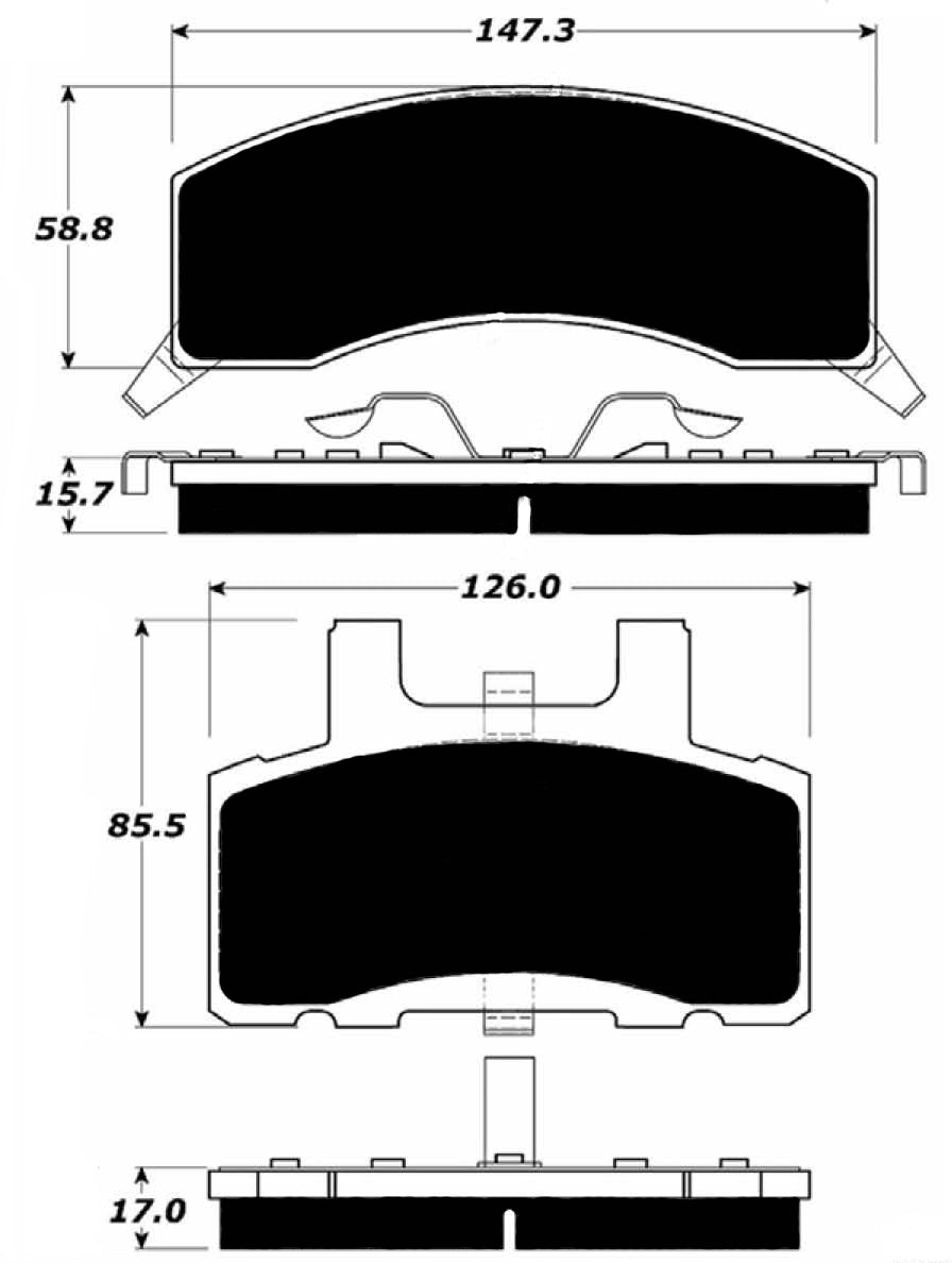 Porterfield Brake Pads for 1994 GMC SUBURBAN 1500 2WD 13" Rear Shoe