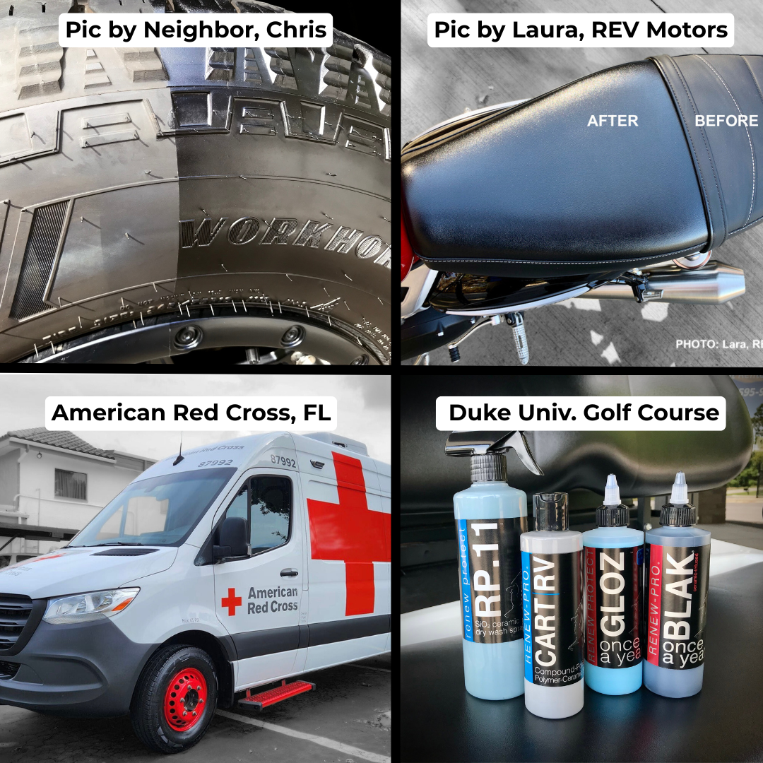 2-Pack Ceramic-Hybrid Protectant Kit | BLAK & GLOZ 100ml | 4-12 Months Tire, 1-2 Years Trim & Vinyl Protection | Safe for Cars, Golf Carts, RVs, Motorcycle-Safe