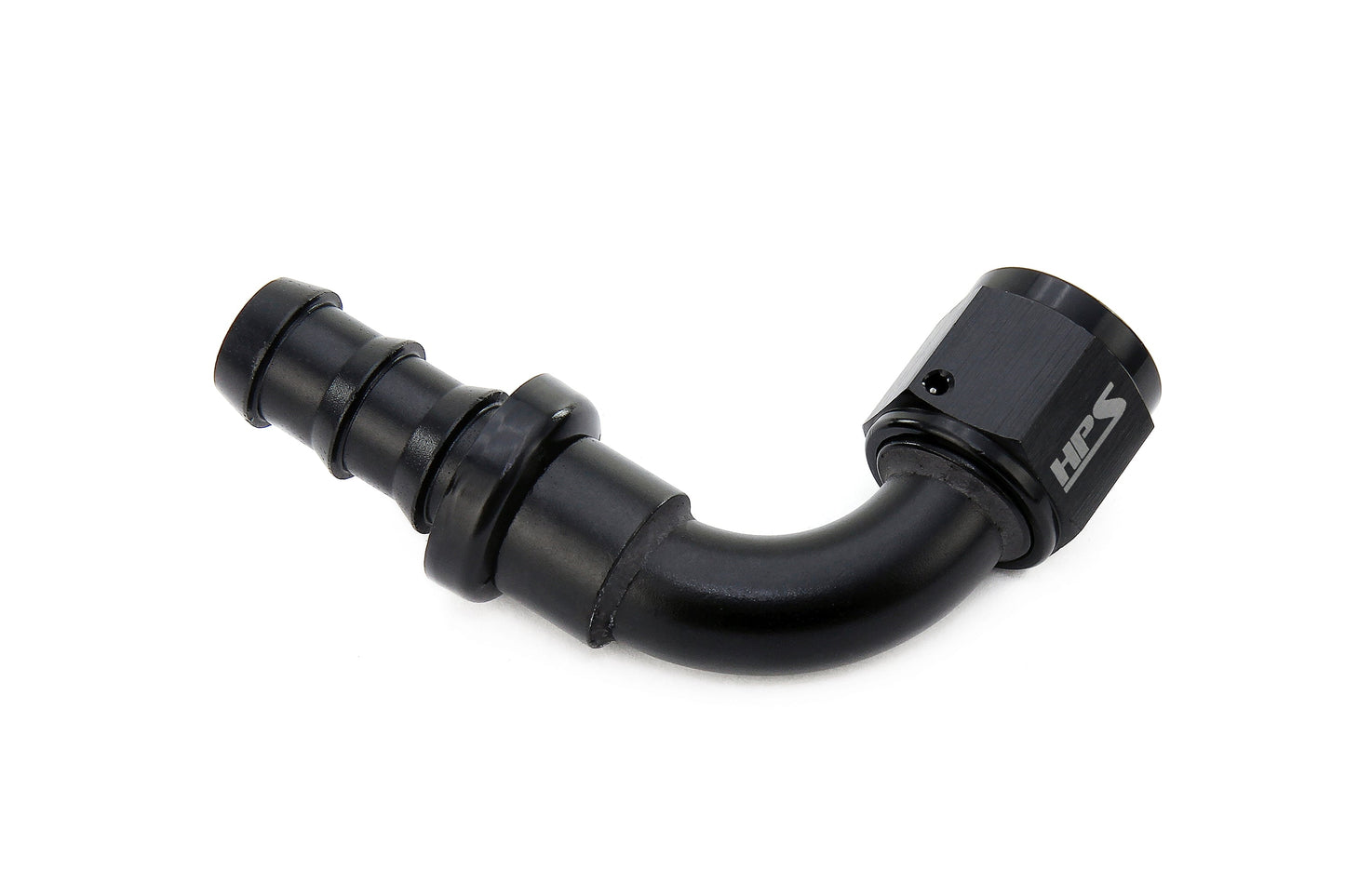 HPS Performance Products Push-on Hose End to AN Female, Aluminum, Black