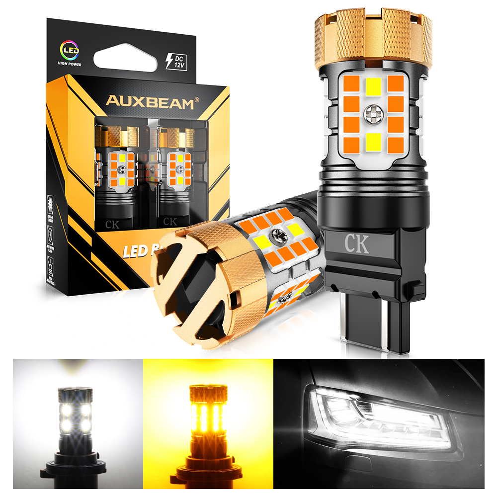 🆕 3157 US-CK LED Front Turn Signal & DRL Light Bulbs 50W 4000LM CAN-Bus Error Free Dual Color Switchback White & Amber B21-PRO Series | 2 Bulbs