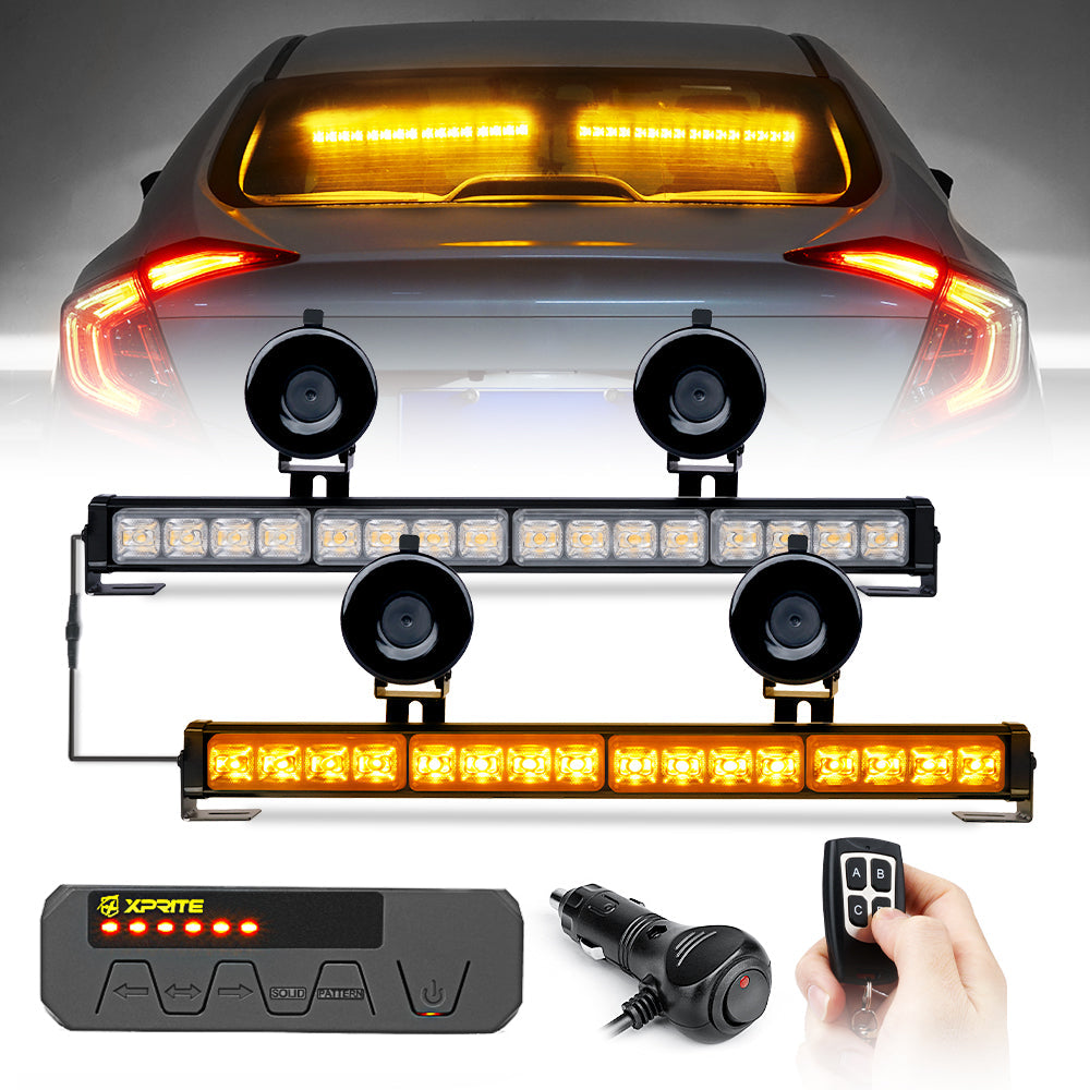 27" G2 LED Traffic Advisor Strobe Light Bar with Suction Cup Brackets
