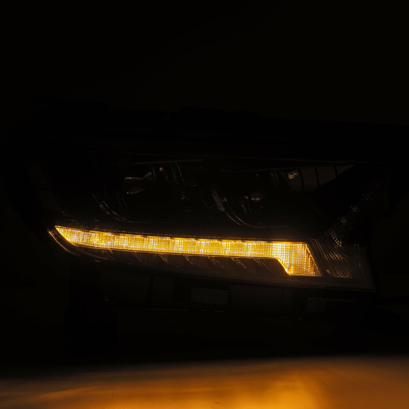 AlphaRex 19-21 Ford Ranger LUXX LED Proj Headlights Plank Style Black w/Seq Signal/DRL 880122 *Discontinued