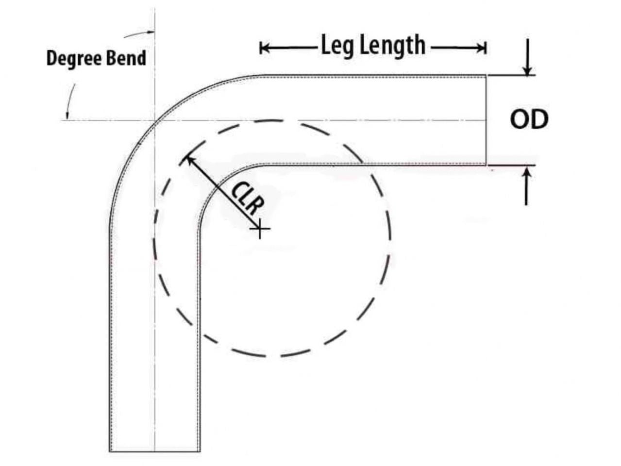 HPS Performance Products HPS 2-3/4" OD 110 Degree Bend 6061 Aluminum Elbow Pipe Tubing 16 Gauge w/ 2 3/4" CLR