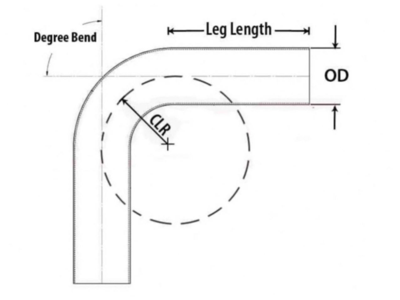 HPS Performance Products HPS 1-3/8" OD 60 Degree Bend 6061 Aluminum Elbow Pipe Tubing 16 Gauge w/ 2 1/2" CLR