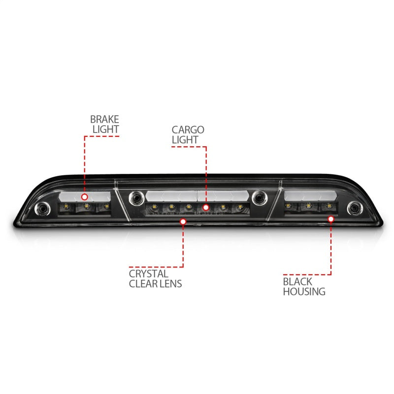ANZO 15-20 Ford F-250 - F-550 LED Third Brake Light - Black Housing/Clear Lens 531111