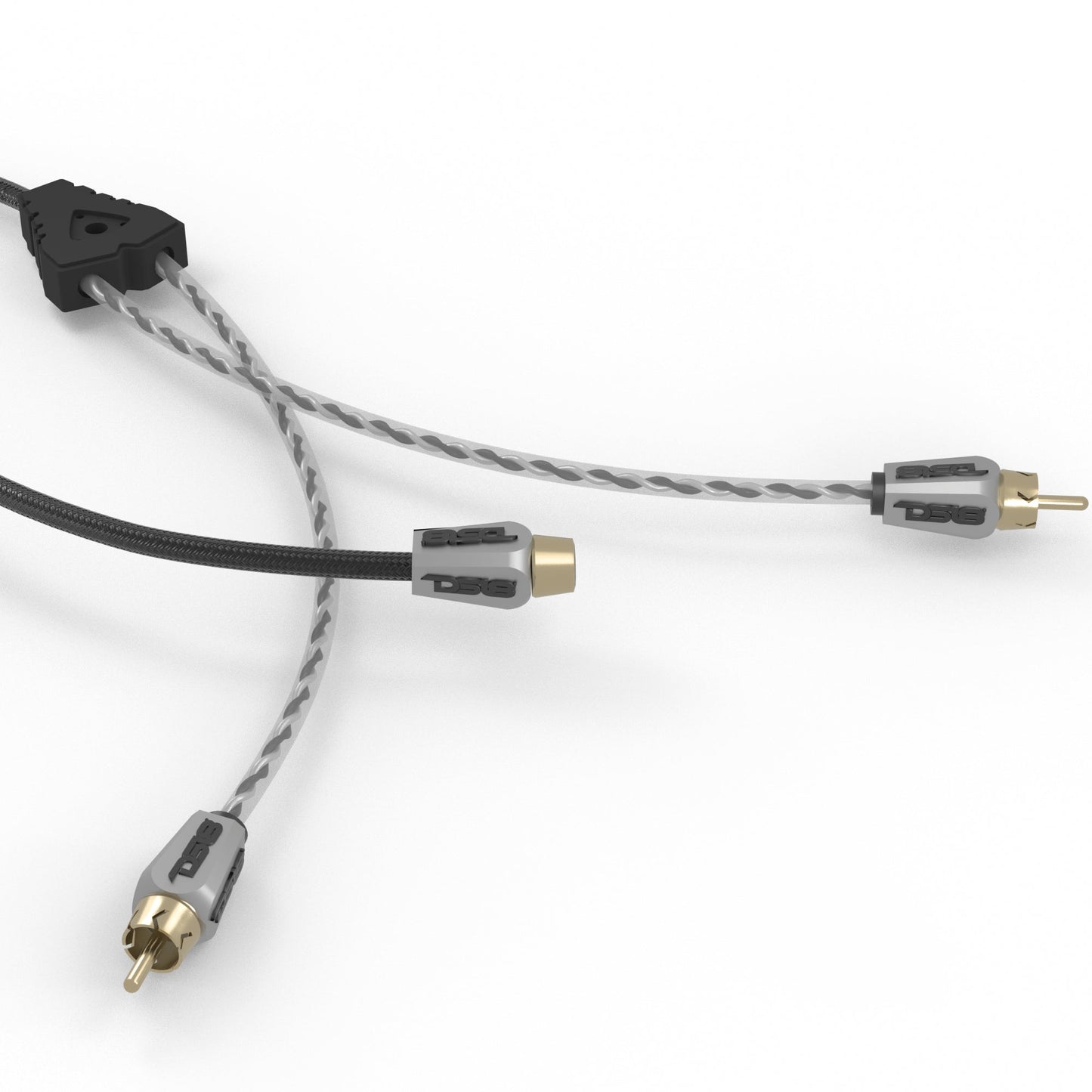 Level 3 RCA 100% Copper OFC Y Connector 1 FEMALE to 2 MALE -  BLACK / RED Kit
