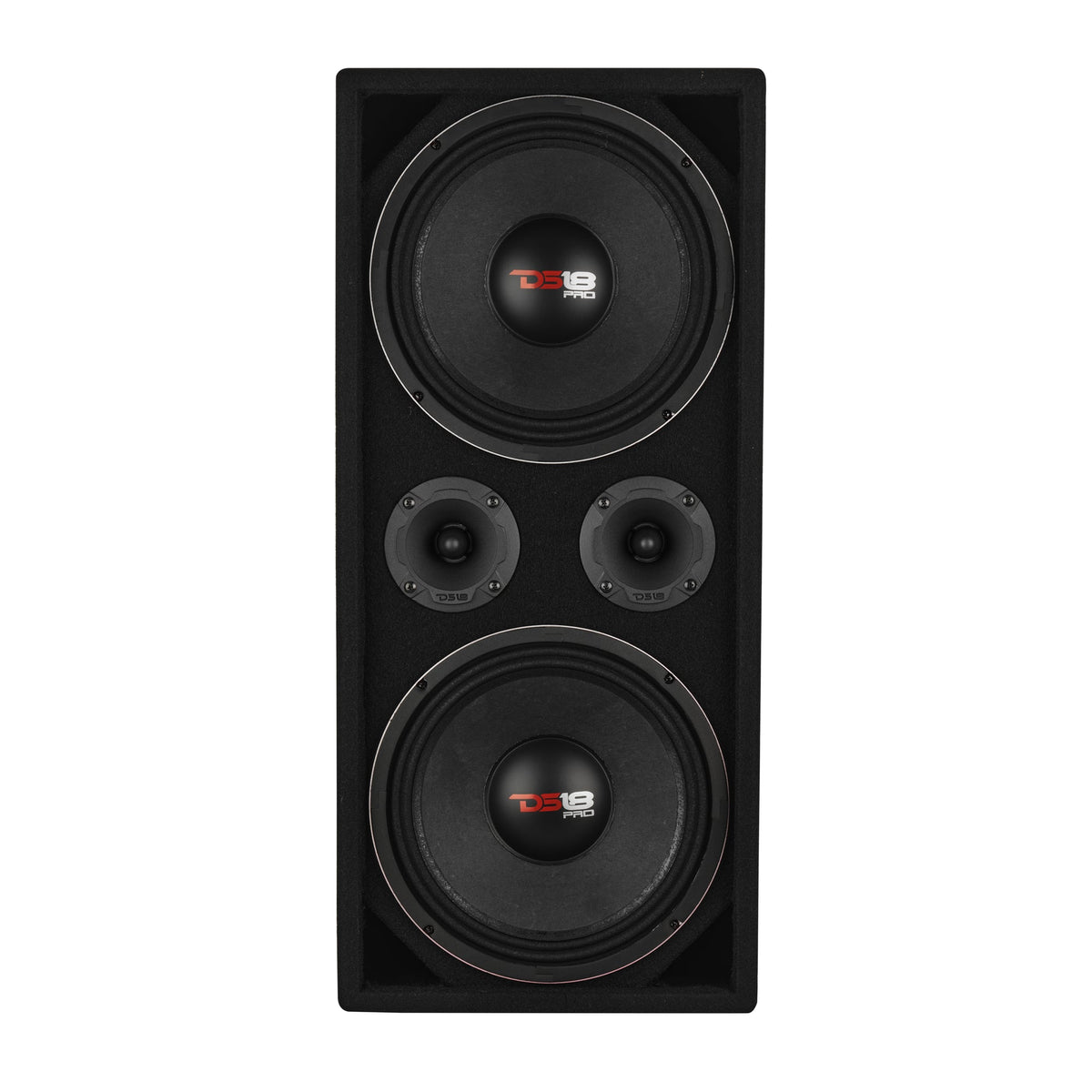 Loaded Voceteo Enclosure with Dual 10" Mids, Dual 3.78" Tweeters, Amplifier & Speakon Cable