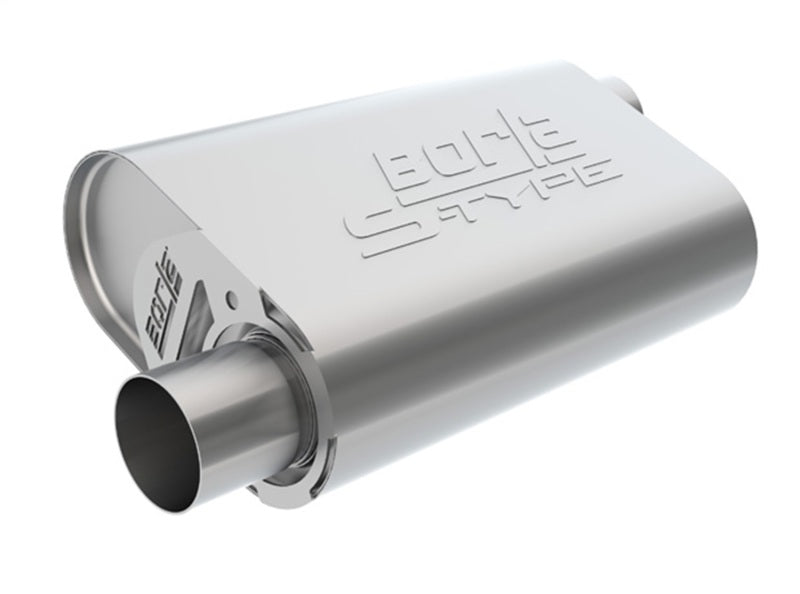 Borla CrateMuffler Stock SBF 289/ 302/ FE BB 2.5 inch Offset/Offset 14in x 4.35in x 9in Oval Muffler 400828