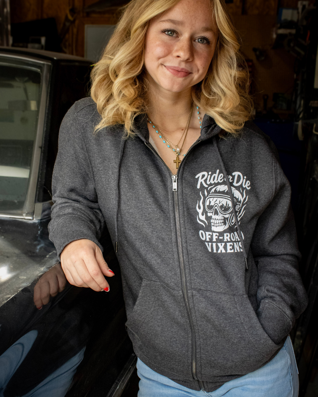 Raise Hell Zip Up Hoodie