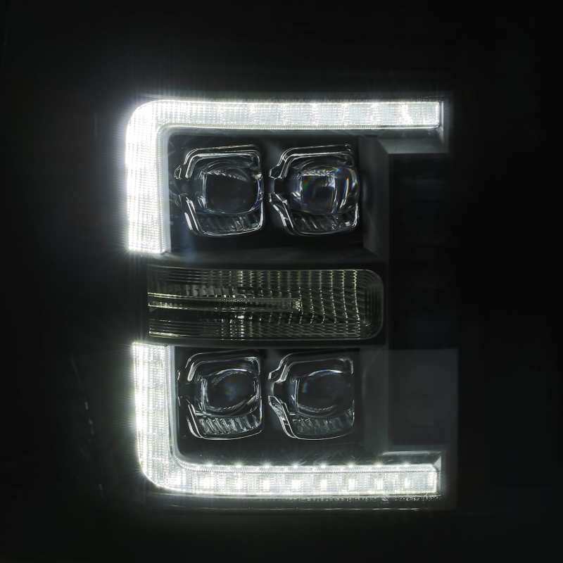AlphaRex 11-16 Ford F-350 SD NOVA LED Proj Headlights Plank Style Alpha Blk w/Activ Light/Seq Signal 880147 *Discontinued
