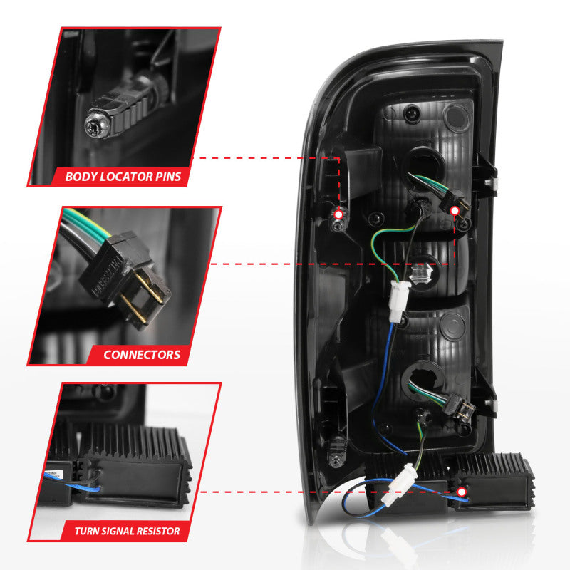 ANZO 2014-2018 Chevy Silverado 1500 LED Taillights Black 311289