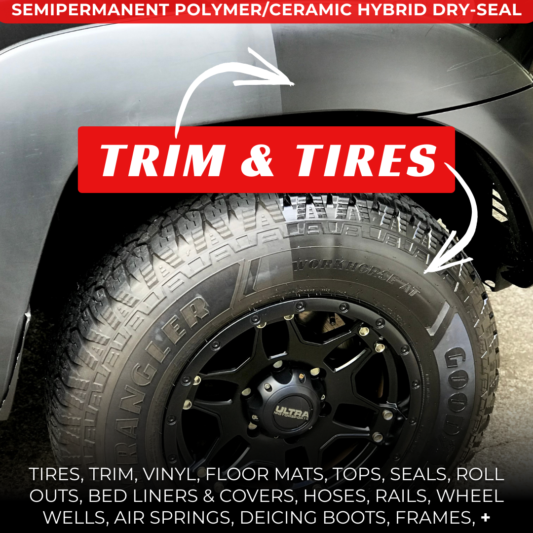 2-Pack Ceramic-Hybrid Protectant Kit | BLAK & GLOZ 100ml | 4-12 Months Tire, 1-2 Years Trim & Vinyl Protection | Safe for Cars, Golf Carts, RVs, Motorcycle-Safe