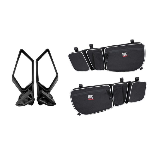 Kemimoto Rear View Side Mirrors & Door Strorage Bags Maverick X