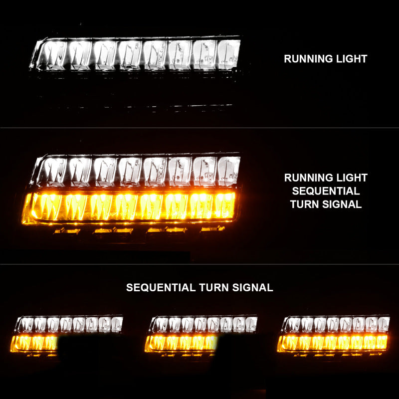 ANZO 2018-2021 Jeep Wrangler LED Side Markers Chrome Housing Smoke Lens w/ Seq. Signal Sport Bulb 511085
