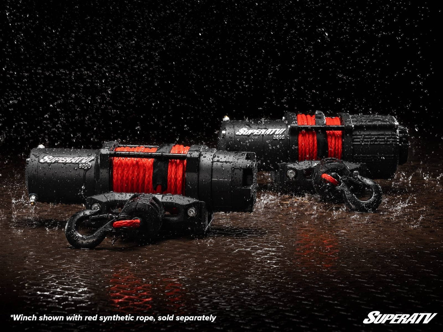 SuperATV Black Ops 6,000 lb. UTV / ATV Winch for With Wireless Remote & Synthetic Rope