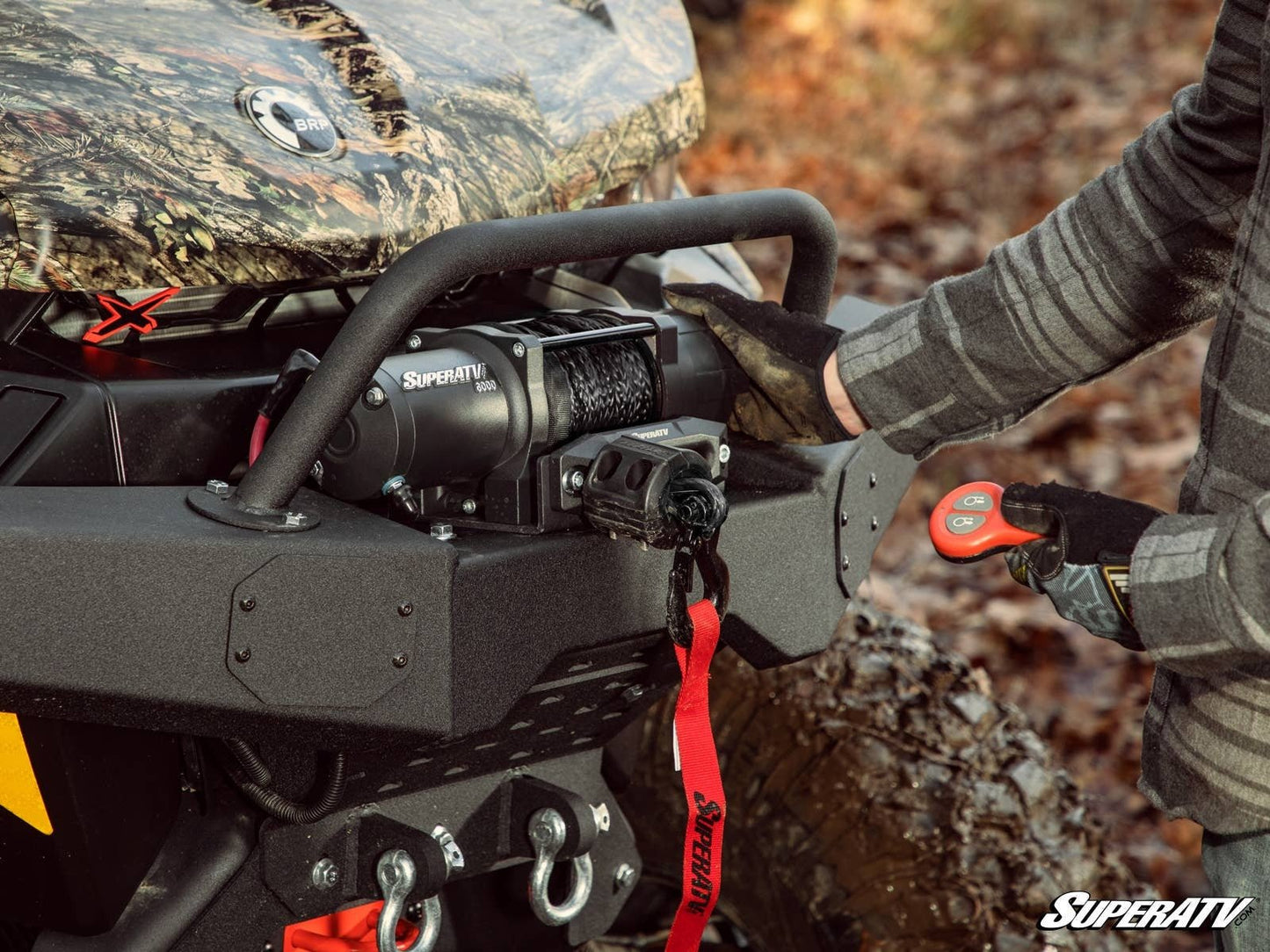 SuperATV Black Ops 4,500 lb. UTV / ATV Winch for With Wireless Remote & Synthetic Rope