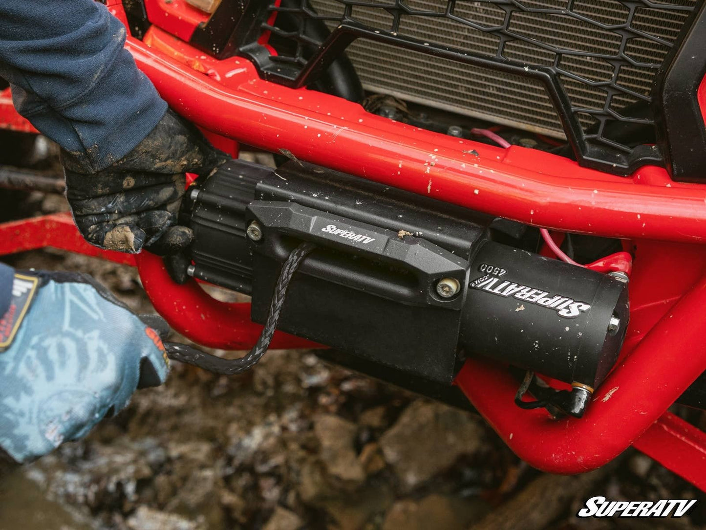 SuperATV Black Ops 4,500 lb. UTV / ATV Winch for With Wireless Remote & Synthetic Rope