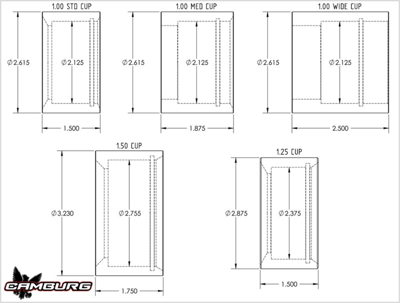 Camburg 1in. Med 4130 Uniball Cup (1.875in. width) CAM-040080