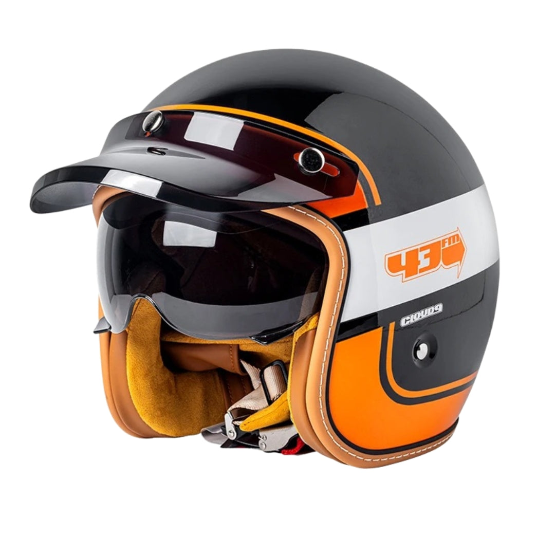 The Street King - Vintage Open Face Helmet - DOT & ECE Approved