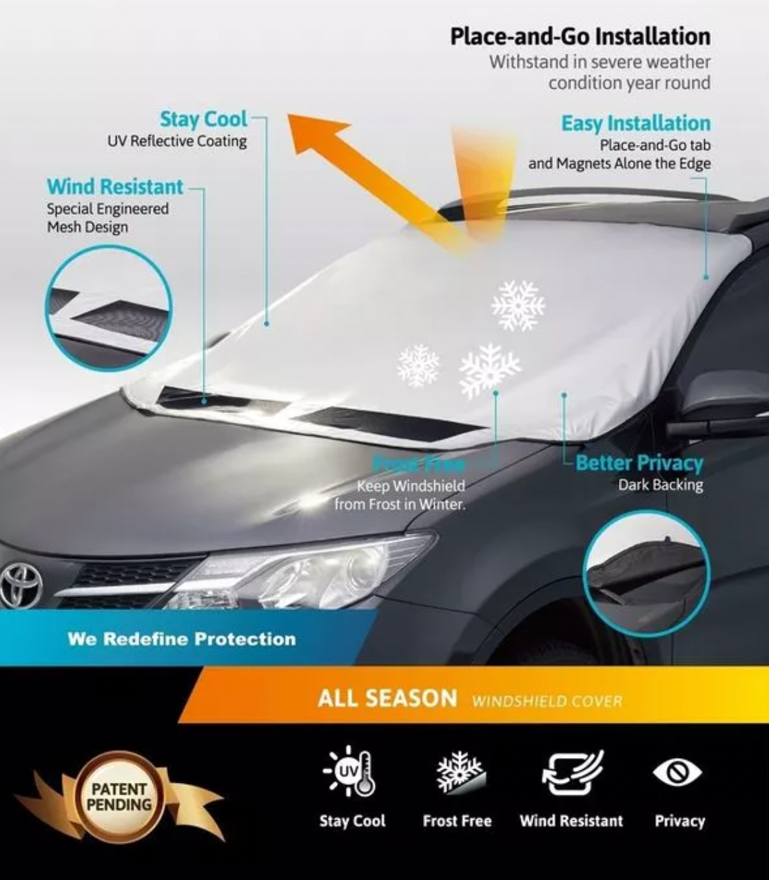 3D MAXpider Size F 3D Wintect Windshield Cover B014KOZAWE