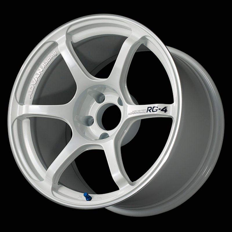 Advan RG-4 17x8.0 / +35 Offset / 4x100 / 63mm Bore / Racing White Metallic and Ring YA47G35AWMR