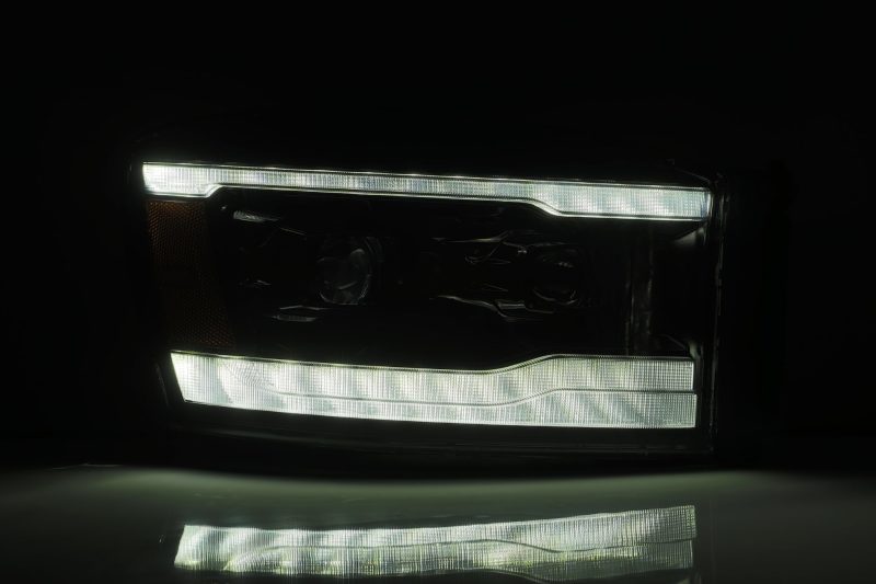AlphaRex 06-08 Dodge Ram 1500HD PRO-Series Projector Headlights Plank Style Black w/Seq Signal/DRL 880532 *Discontinued