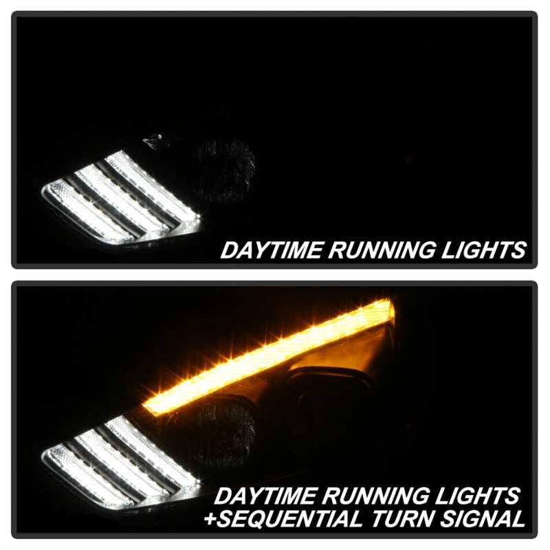 Spyder 15-18 Ford Focus Projector Headlights - Seq Turn Light Bar - Black PRO-YD-FF15-LBSEQ-BK 5086105