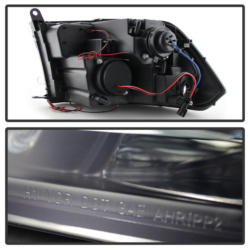 Spyder Dodge Ram 1500 09-14 Projector Headlights Halogen- LED Halo LED - Blk Smke PRO-YD-DR09-HL-BSM 5078407