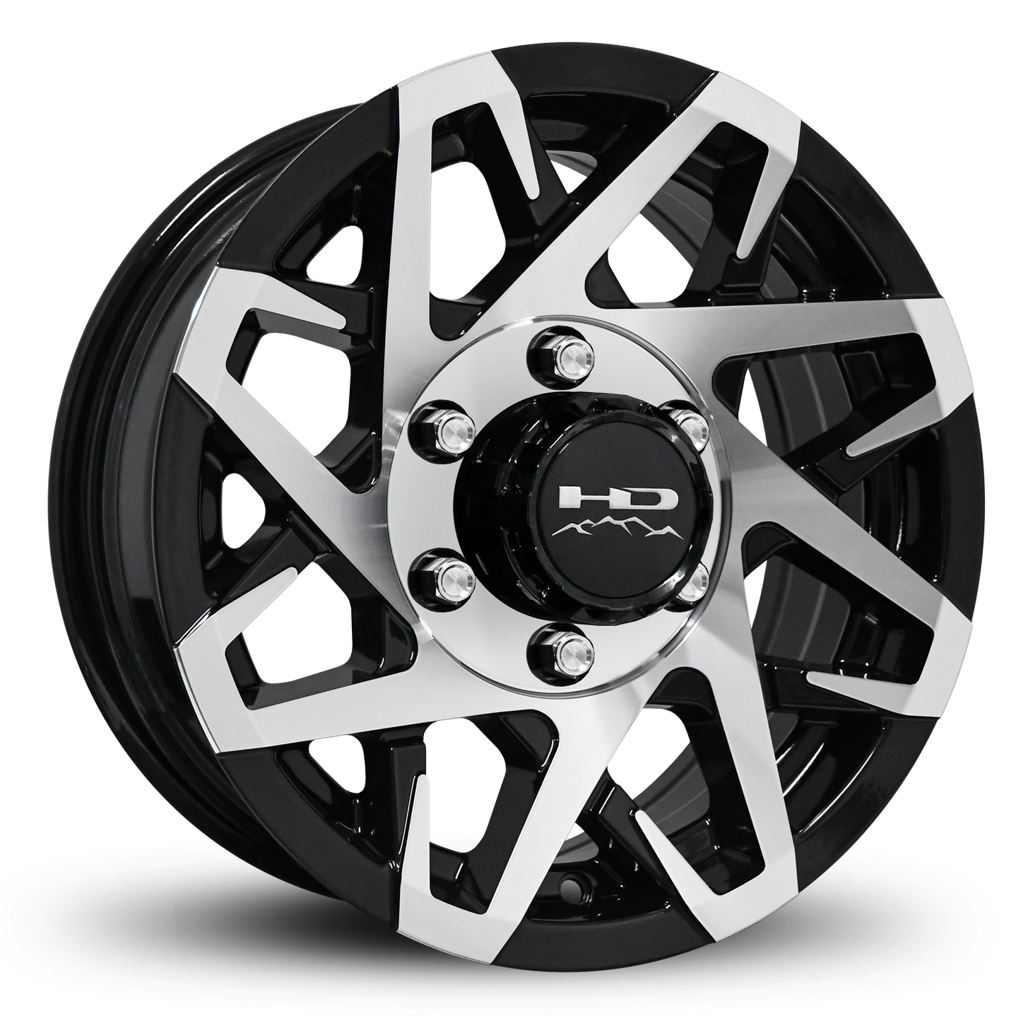 15" x 6" | CANYON ALUMINUM TRAILER WHEEL | 6 on 5-1/2 | Gloss Black Machined