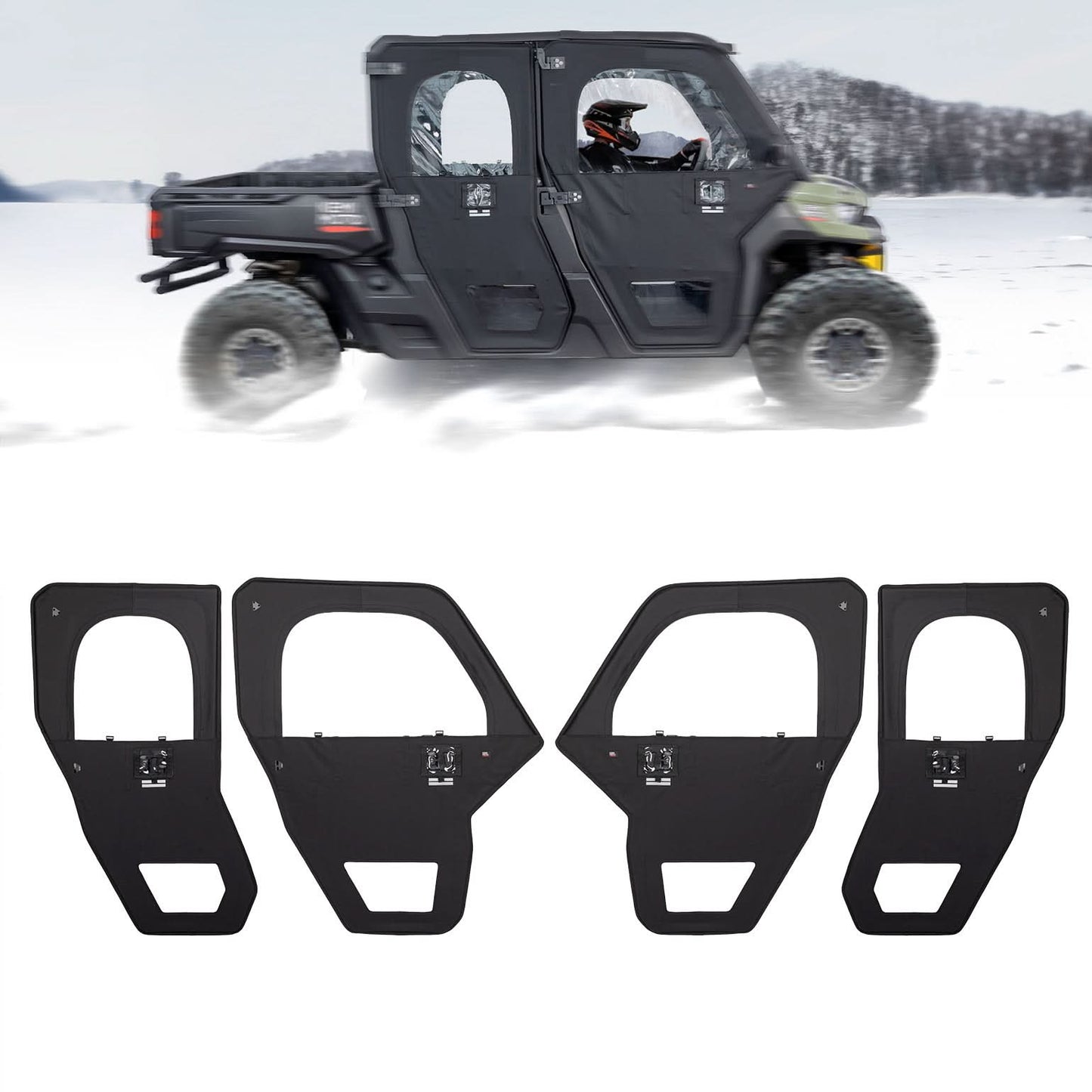 Kemimoto UTV Framed Doors Defender Max HD 7/8/9/10 Â¨C Full Enc