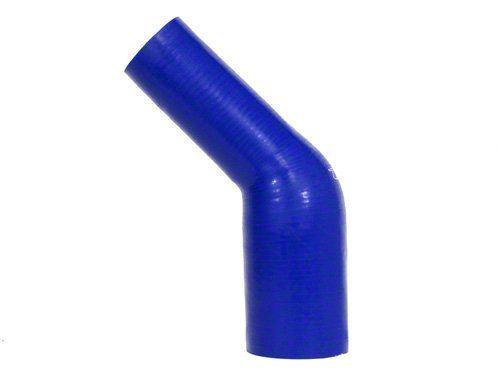 HPS 1" - 1-1/2" ID, Silicone 45 Degree Elbow Reducer Coupler Hose, High Temp 4-ply Reinforced, Blue, 25mm - 38mm ID