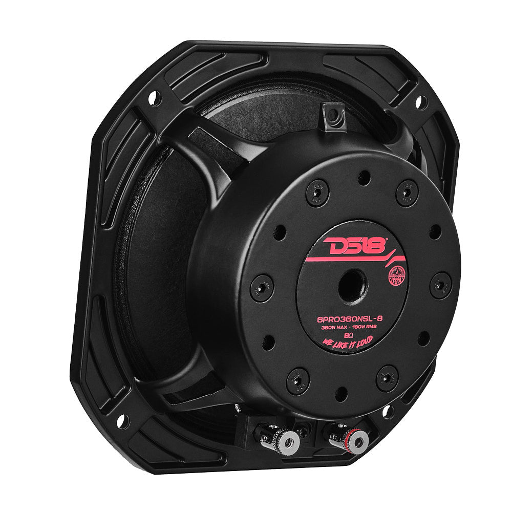 PRO 6.5” Slim Professional Mid-Range Speaker With Neodymium Magnet 180 Watts Rms 8-Ohm - Recommended for Dome and Diffuser Horn (LA)