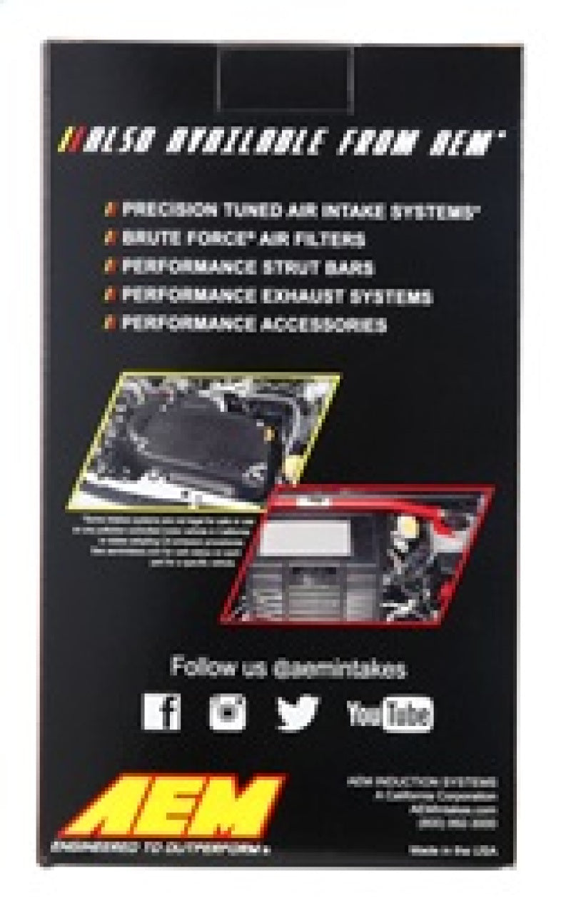 AEM Induction AEM DryFlow Conical Air Filter 5.25in Base OD / 4.75in Top OD / 7in Height 21-2047DK