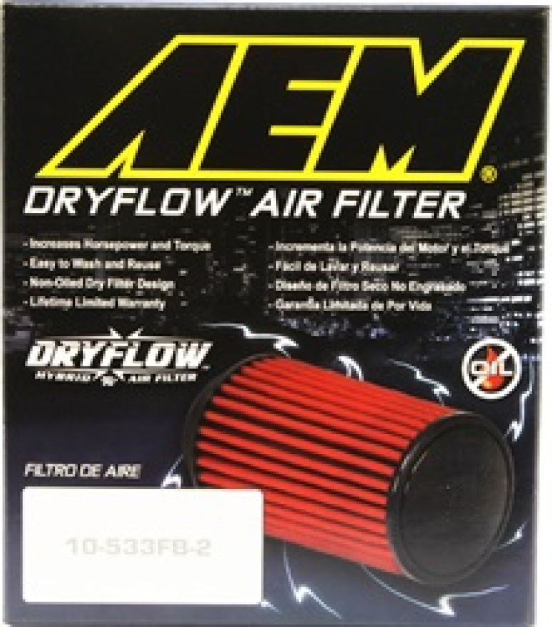 AEM Induction AEM Dryflow Air FIlter Conical 5.5in Base OD x 4.75in Top OD x 5in Height 21-203DOSK
