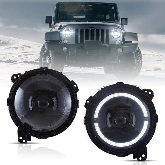 Full LED Headlight Assembly With Start-up Animation For 2018-UP Jeep Wrangler JL JLU JT Rubicon