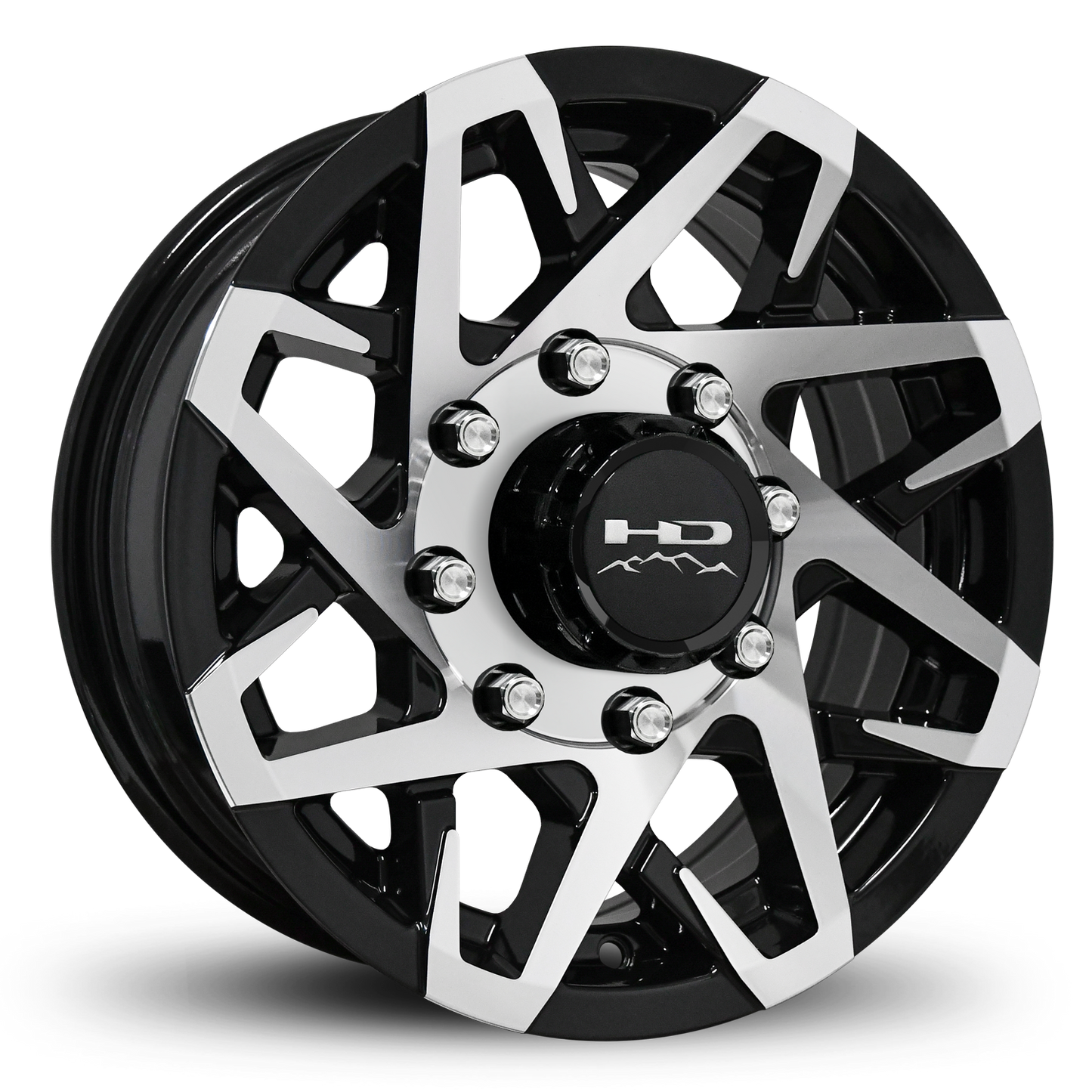 16" x 6" | CANYON ALUMINUM TRAILER WHEEL | 8 on 6-1/2 | Gloss Black Machined