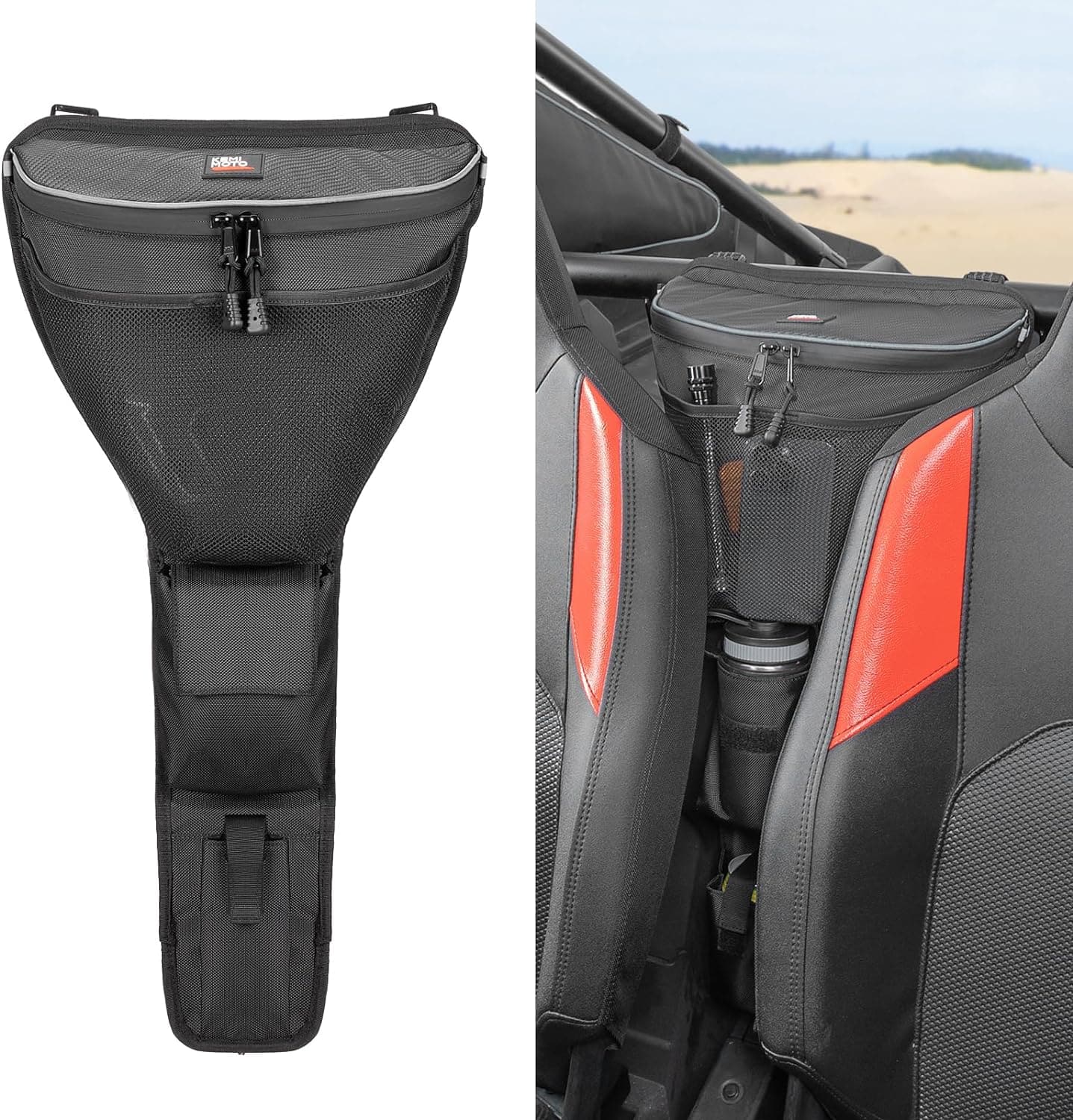 Kemimoto Center Storage Bag with Cup holder 2024-2025 Polaris RZR XP 1