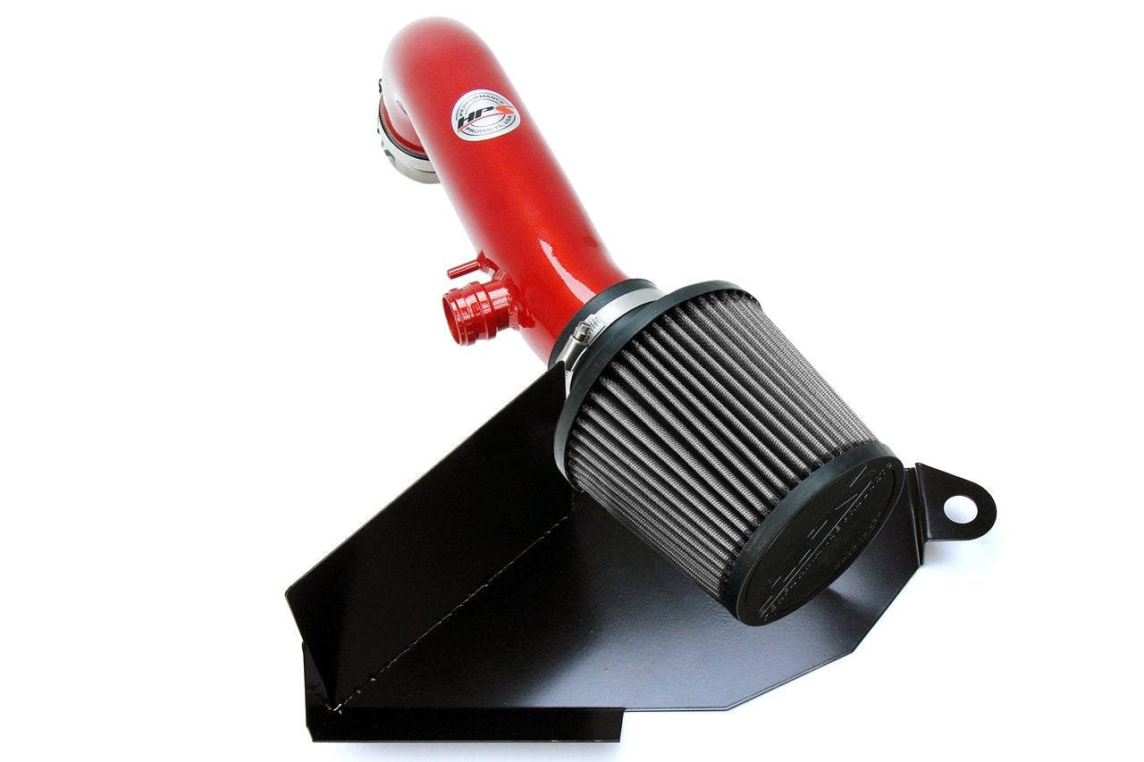 HPS Performance Products Shortram Air Intake Kit 2015-2017 Volkswagen Golf 1.8T TSI Turbo, Includes Heat Shield, Red
