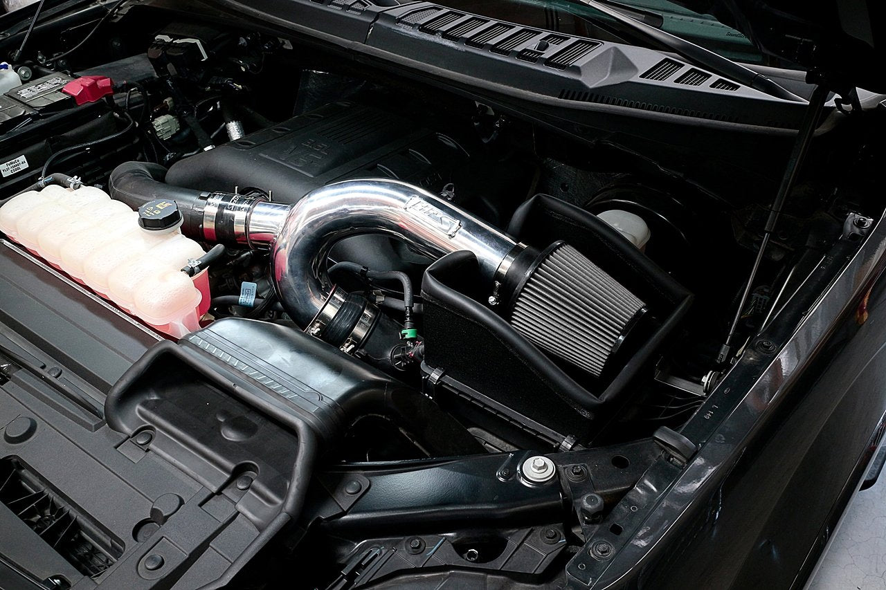 HPS Shortram Air Intake Kit 2015-2016 Ford F150 3.5L Ecoboost Turbo, Includes Heat Shield, Red