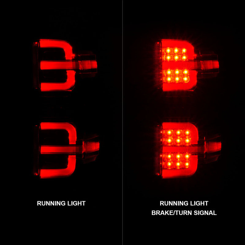 ANZO 15-19 Chevy Silverado 2500HD/3500HD (Halgn Only) LED Tail Lights w/Black Light Bar & Clear Lens 311425